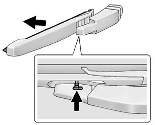 3. Once the blade pin disengages from the wiper arm, remove the wiper blade by