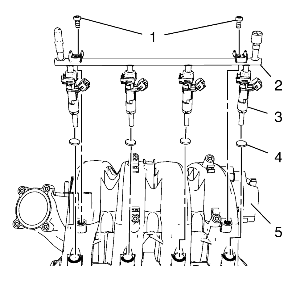 Install the 4 NEW multiport fuel injector seals (4).