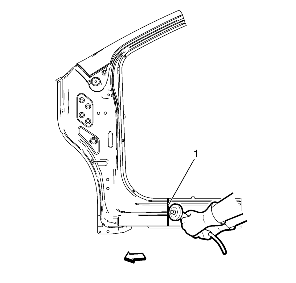 Cut the front hinge pillar body in corresponding locations to fit the