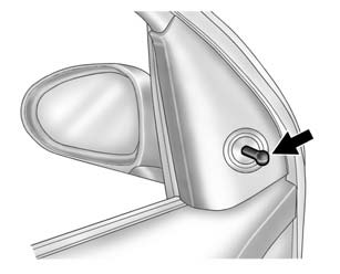 Move the control up, down, or side to side to adjust the mirror.