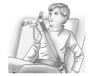 7. Buckle and position the safety belt as described previously in this section.