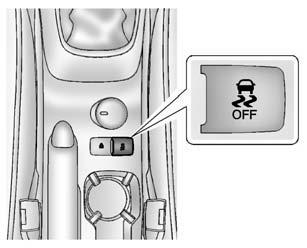 The button for TCS and StabiliTrak is on the center console.