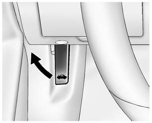 1. Pull the hood release handle inside the vehicle. It is located on the lower