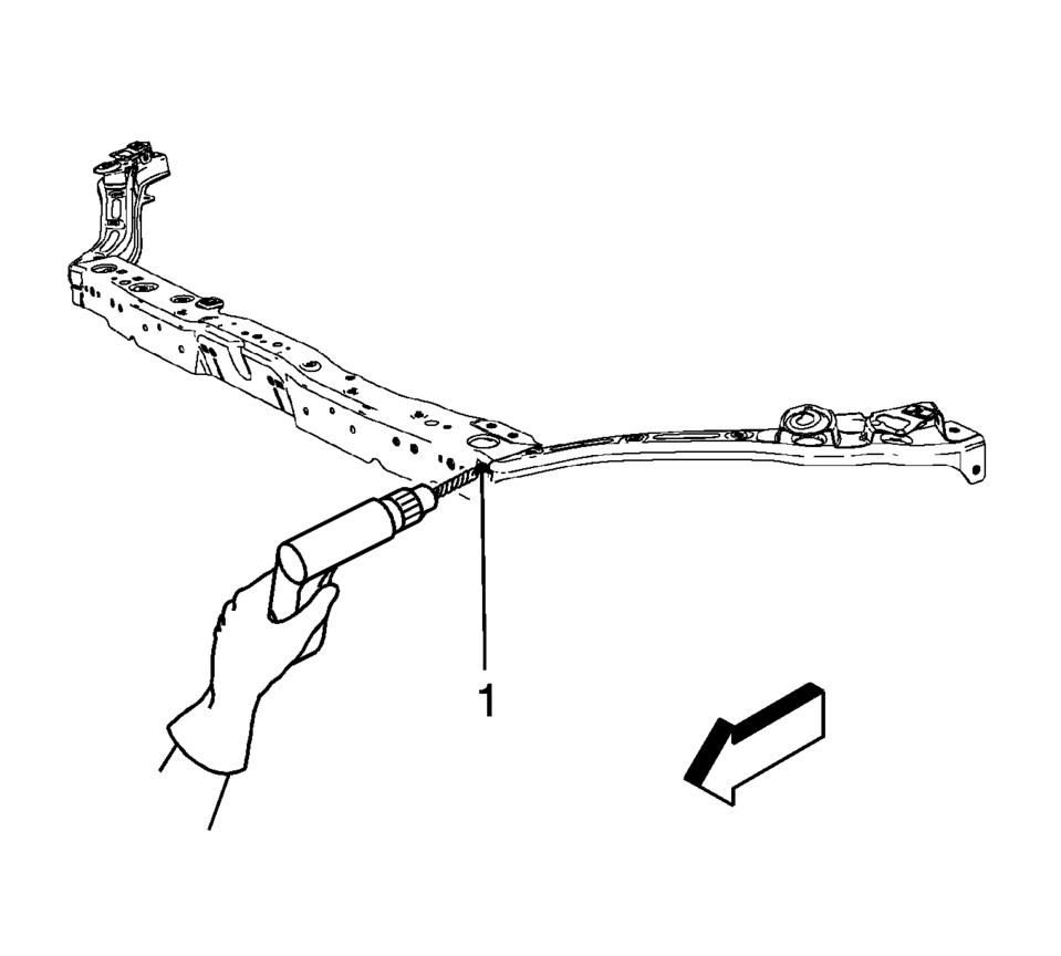 Drill 8 mm (5/16 in) plug weld holes as necessary on service parts,