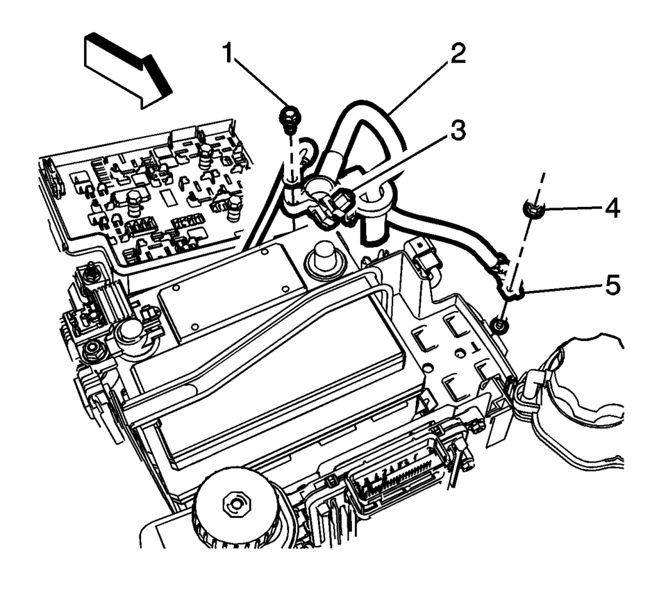 Disconnect the negative battery cable. Refer to Battery Negative Cable