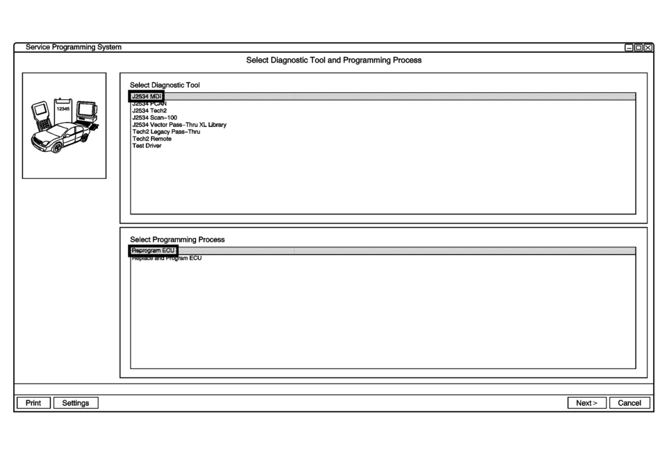 Select Diagnostic Tool, Programming Process and click “Next”.