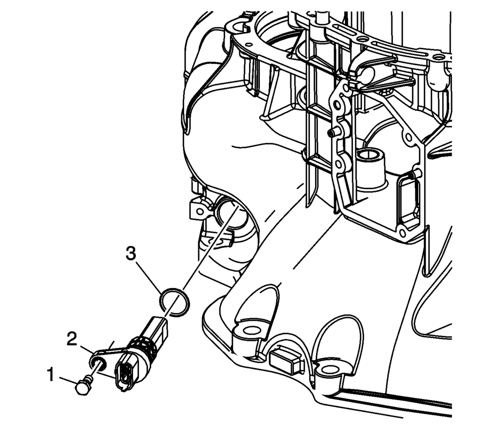 Remove the vehicle speed sensor bolt (1) and vehicle speed