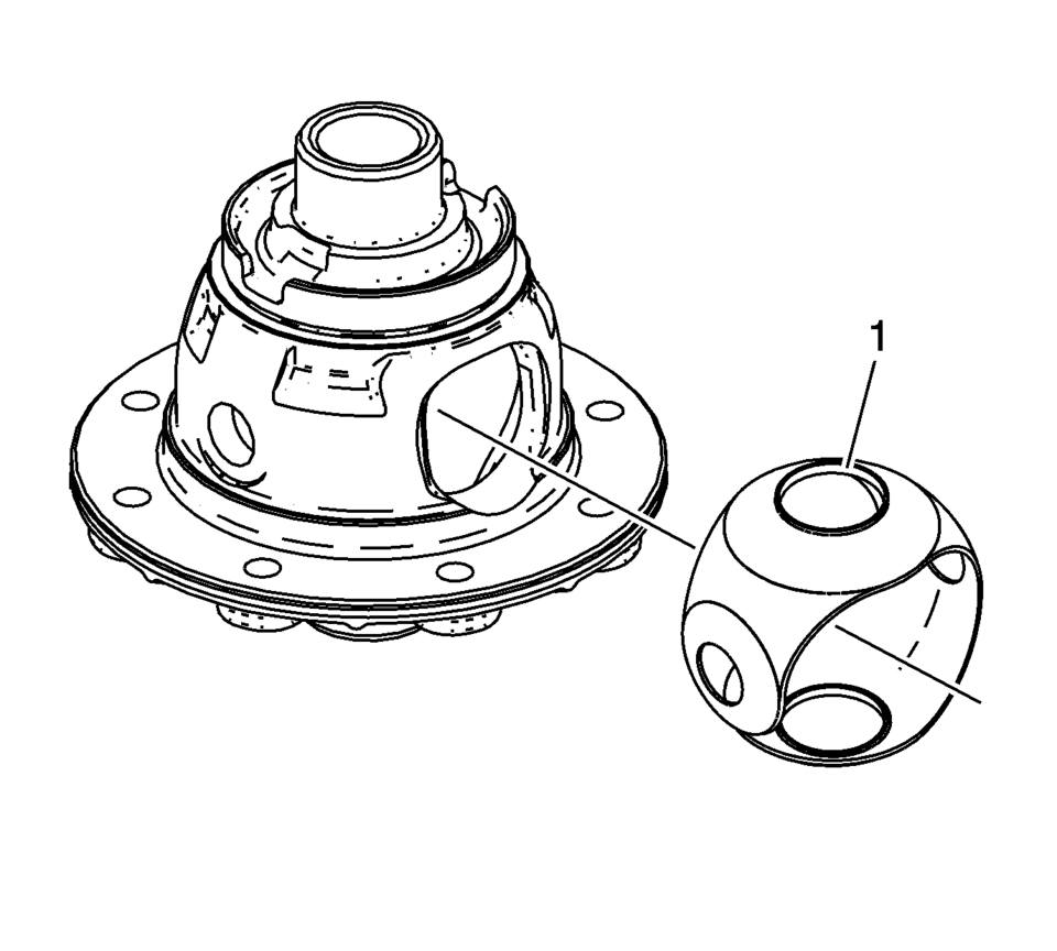 Install the front differential pinion and side gear thrust washer. It must