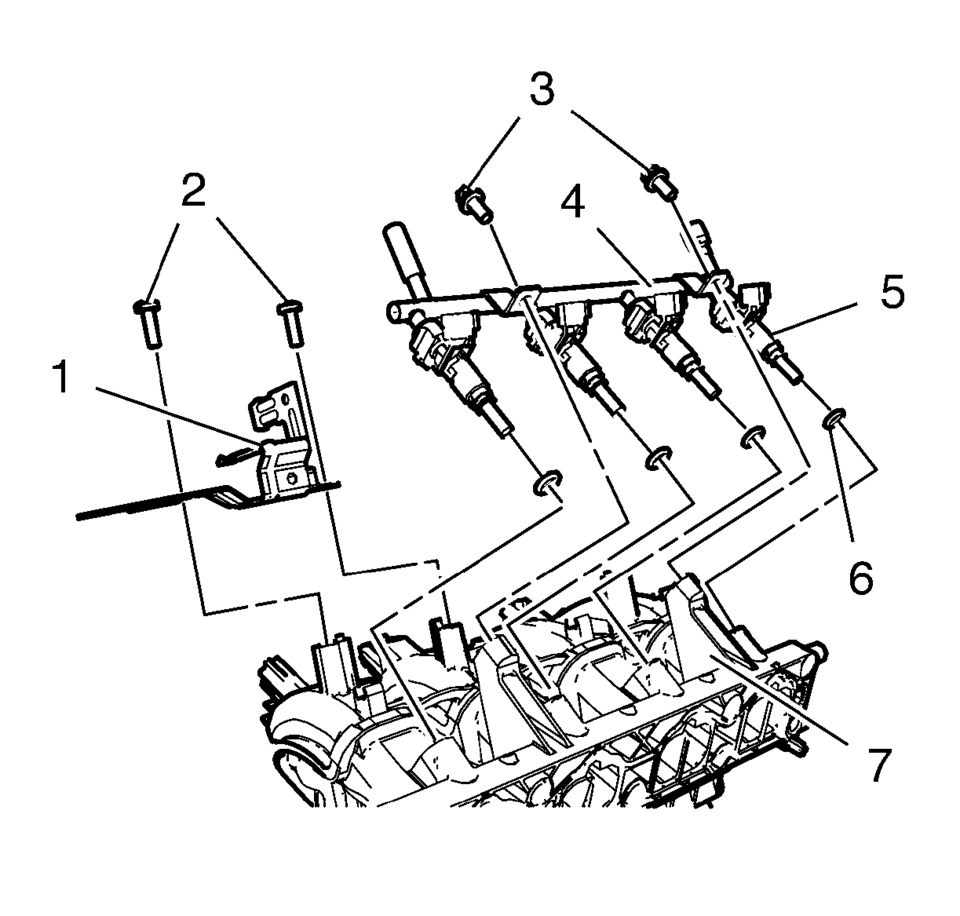 Install the 4 multiport fuel injector seals (6).