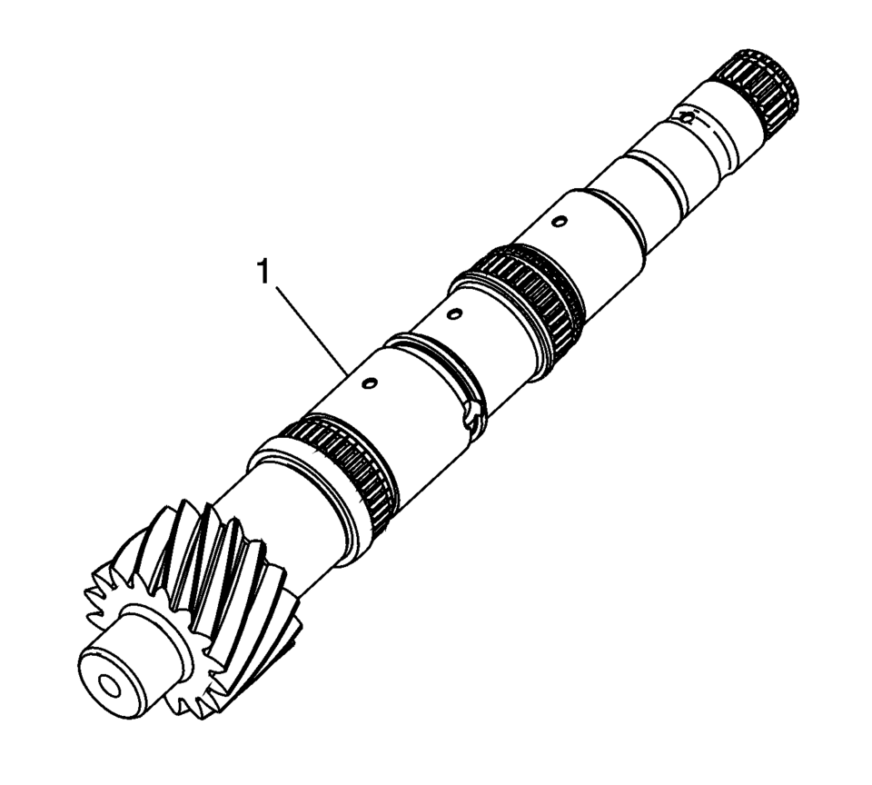 Clean the main shaft (1) in a suitable solvent.