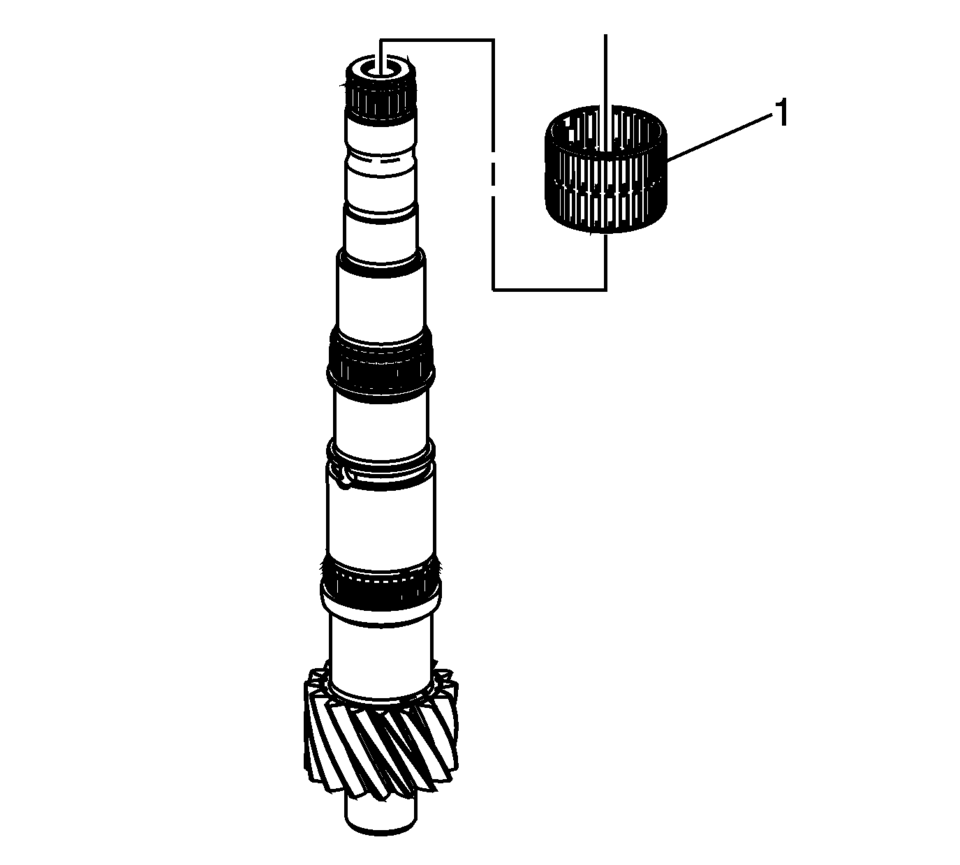 Install the 4th gear bearing assembly (1).