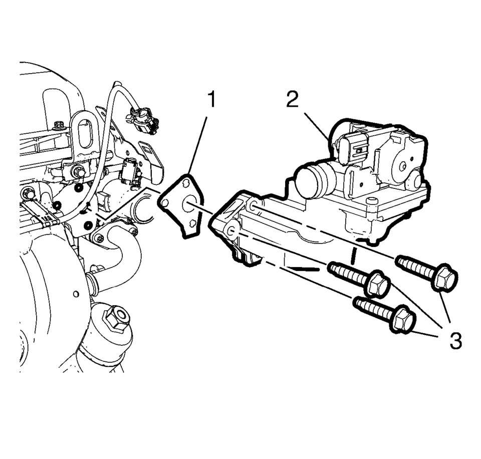Install a NEW secondary air injection check valve gasket (1).
