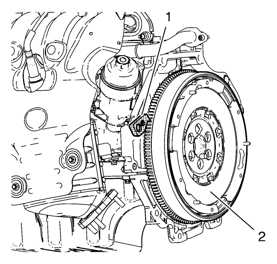 Install the EN-652 holder (1). Lock the flywheel (2) or the automatic