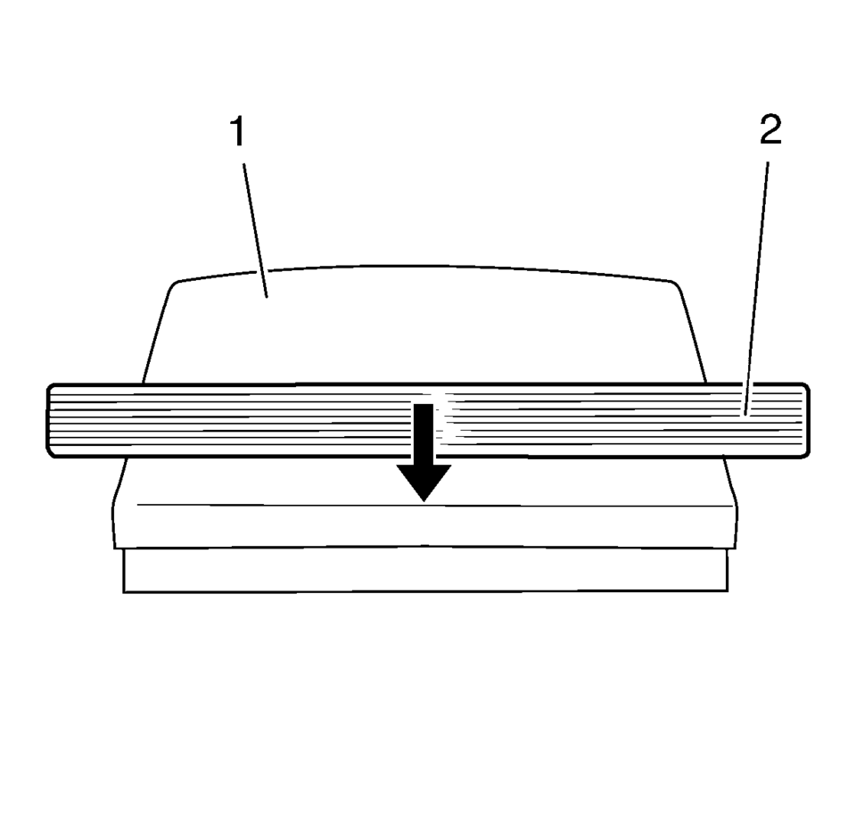 Slide the crankshaft rear oil seal (2) across the EN-235-6 installer (1).