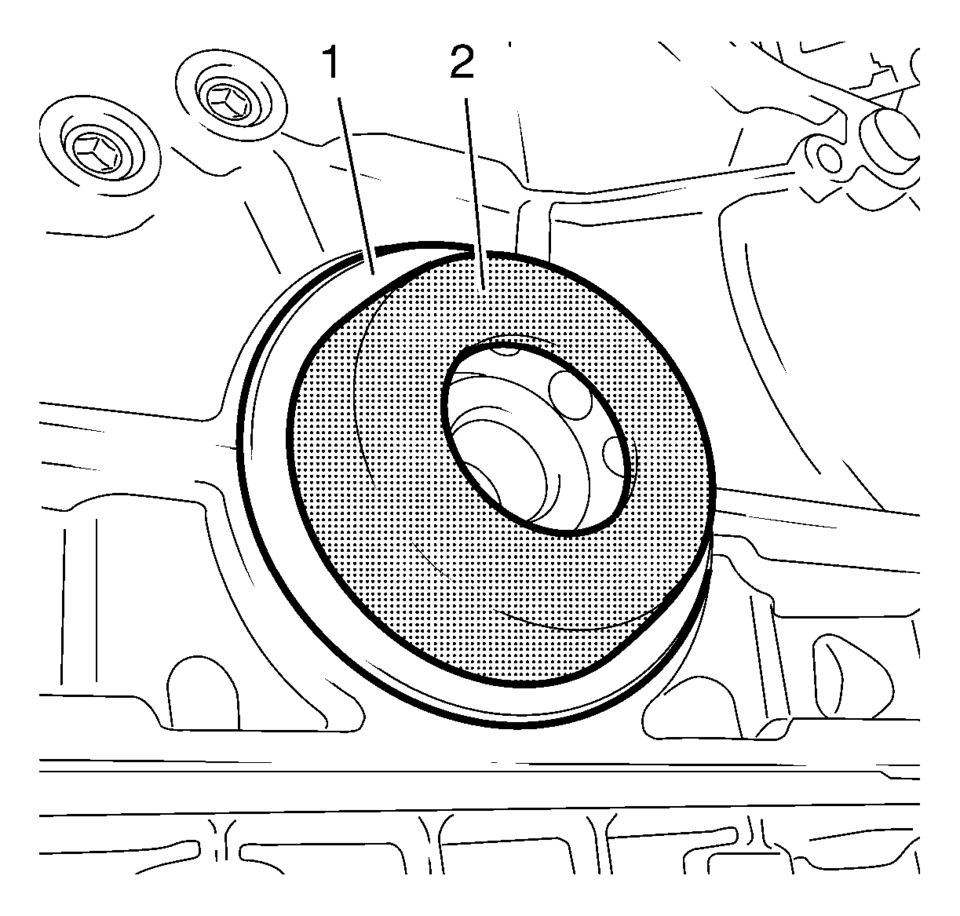 Install the crankshaft rear oil seal (1) with EN-658 installer