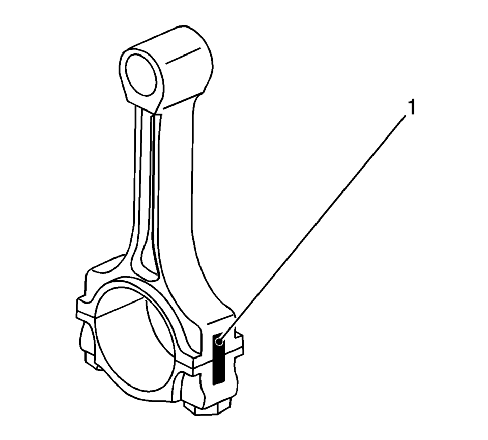 Identify all the connecting rod bearing caps (1).