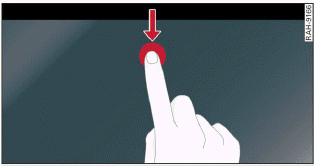 Fig. 12 Touch display: dragging away from the edge of the screen