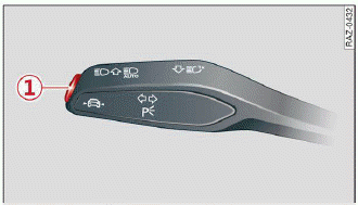Fig. 110 Turn signal lever: button for lane guidance and lane departure warning