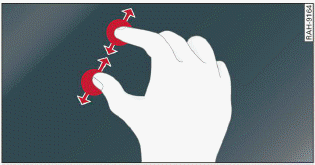 Fig. 9 Touch display: pinching fingers together and pulling them apart