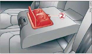 Fig. 77 Center armrest in the second row: cup holder