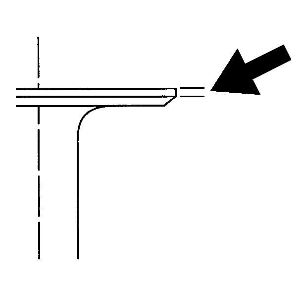 Measure the valve margin using an appropriate scale.