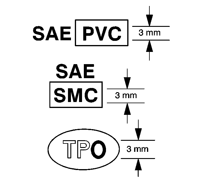 Plastic parts can be identified by the SAE code, which is usually found on the