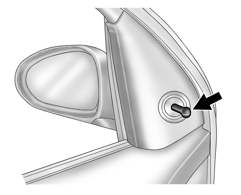 Move the control up, down, or side to side to adjust the mirror.