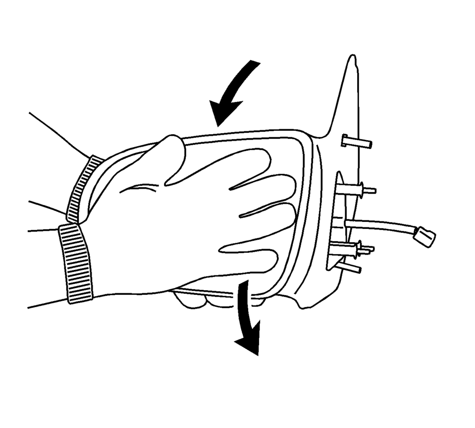 Place the mirror glass on the lower motor ring retainers.