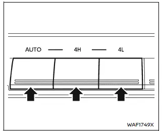 Nissan Armada 4WD shift switch control on instrument panel