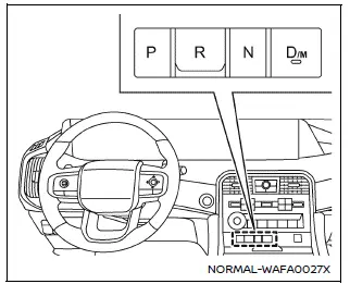 Nissan Armada 9-speed automatic transmission gear selector interface