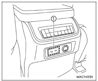 Nissan Armada rear console USB power ports for passengers