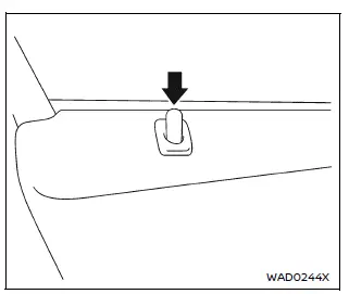 Nissan Armada interior door lock knob in locked position