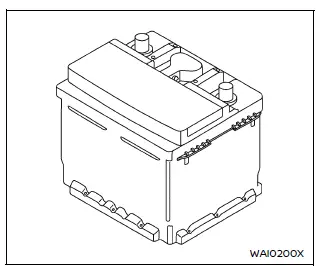 Nissan Armada battery example and safety illustration