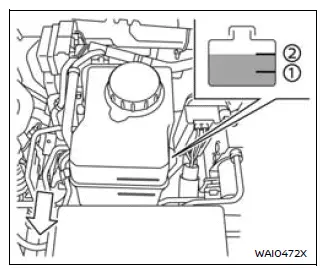 Nissan Armada brake fluid reservoir level inspection