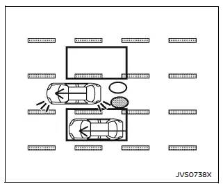 Nissan Armada BSW system second scenario approaching vehicle