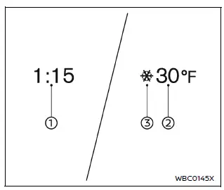 Nissan Armada clock and outside air temperature display on instrument cluster
