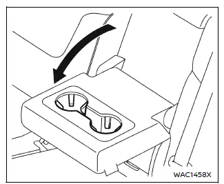 Nissan Armada second row cup holders integrated into center armrest