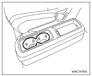 Nissan Armada second row cup holder design type B configuration