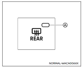 Nissan Armada rear window and mirror defroster control button on climate panel