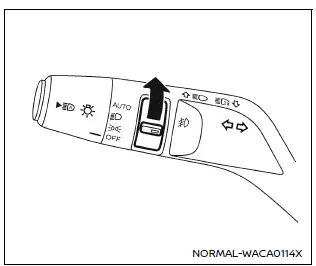 Nissan Armada front fog lights control switch on steering column