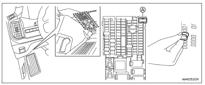 Nissan Armada passenger compartment fuse box access
