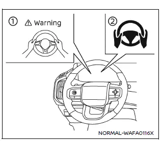 Nissan Armada steering wheel hands-on detection warning display and indicators