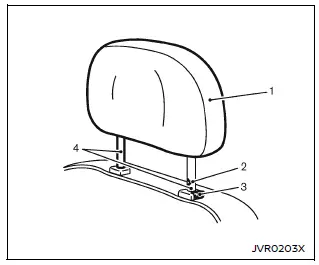 Nissan Armada non adjustable head restraint components diagram