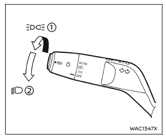 Nissan Armada headlight and turn signal control switch on steering column