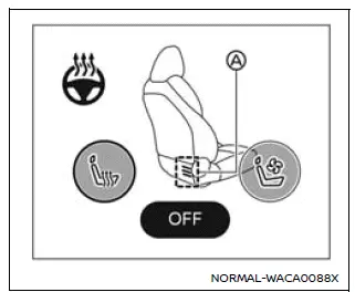 Nissan Armada heated seats control interface on touchscreen