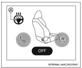 Nissan Armada heated steering wheel control on touchscreen