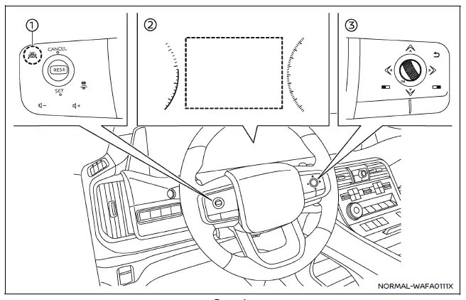 Nissan Armada I-BSI system settings and steering wheel controls