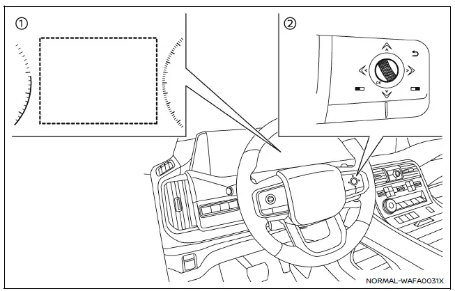 Nissan Armada RCTA system settings screen