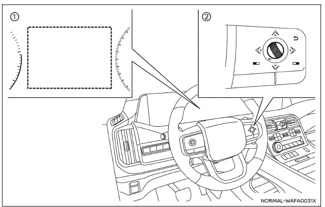 Nissan Armada sonar system settings display and controls