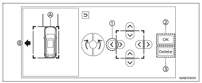Nissan Armada fully parked position example with guide lines